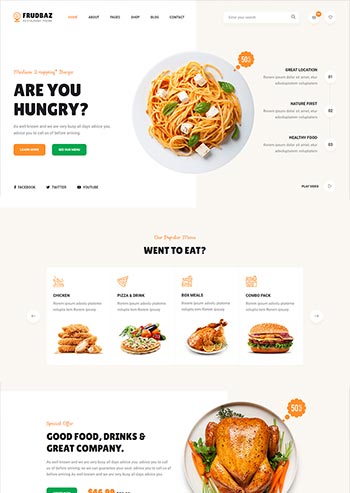 西餐美食餐饮类html模板
